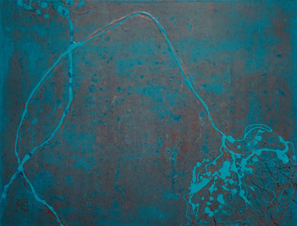 《荷（三）》，2025，設色紙本，42 x 55 cm
