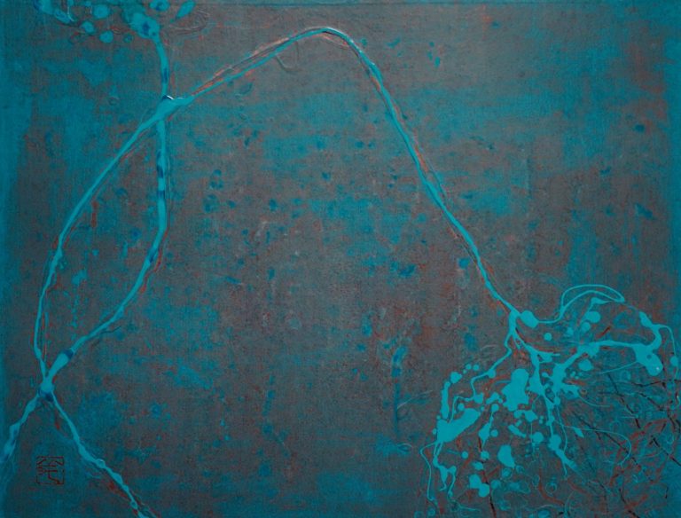 《荷（三）》，2025，設色紙本，42 x 55 cm