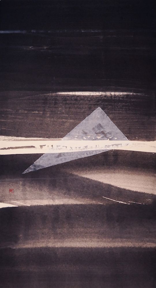 《山水》，2014，水墨設色設紙本，140 x 76 cm